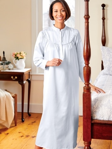 Satin pajamas with discount brushed cotton lining