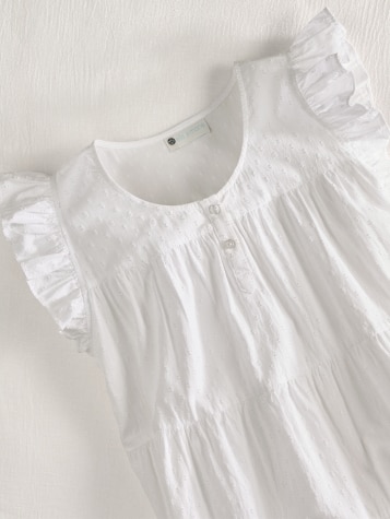 Ella Simone Swiss Dot Tiered Cotton Lawn Nightgown