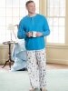 Men's Classic Peanuts Flannel Sleep Pant and Henley Pajama Set