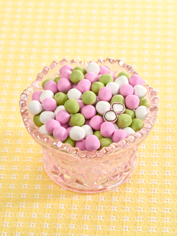 Dutch mint cremes with pastel candy coating.