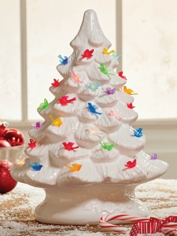 Holiday Bird Ceramic Christmas Tree Bulbs