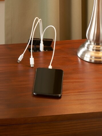 Mission Solid Wood End Table With USB Ports