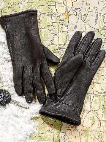 Lined Deerskin Leather Gloves for Women 