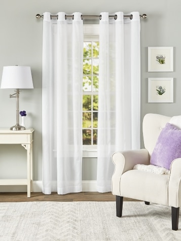 Cotton Voile Semi-Sheer Grommet Top Curtains