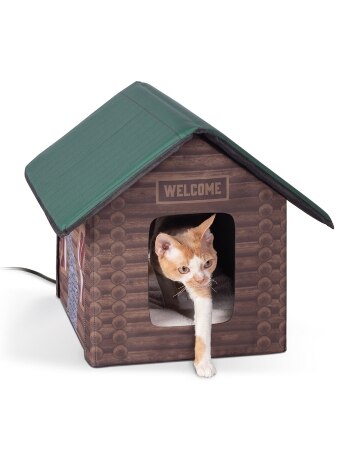 Indoor/Outdoor Heated Kitty Cat Cabin House