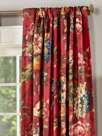 Dorchester Floral Lined Rod Pocket Curtains