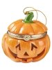 Halloween Lighted Porcelain Pumpkin Ornament and Trinket Box
