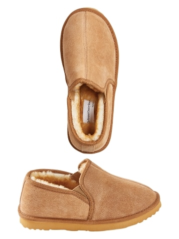 Mens shearling slippers on sale online