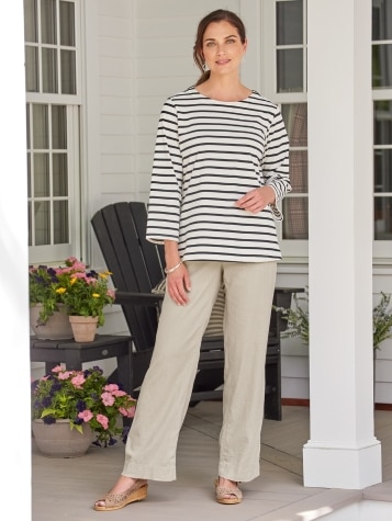 Women's Washable Linen Pull-On Drawstring Pants