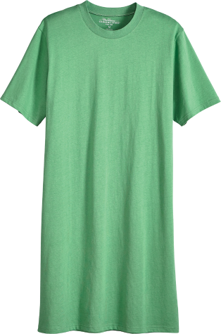 Men's and Women's Cotton-Knit Crewneck Short-Sleeve Sleepshirt in Sage