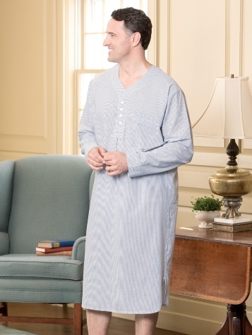Mens cotton discount nightgown
