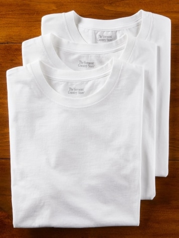 Men's Cotton Crewneck Undershirt, 3 Pack White