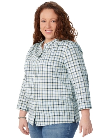 Women's Brushed Cotton Plaid Top