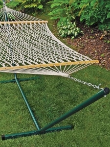 Cotton Rope Hammock With Metal Stand