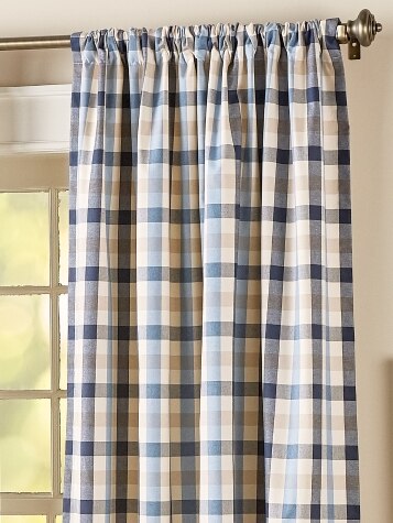 Homestead Check Lined Rod Pocket Curtains