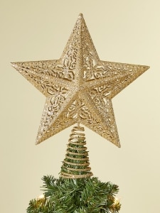 Gold Leaf Star Chrstmas Tree Topper