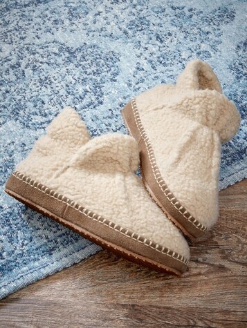 Womens sherpa 2025 lined slippers