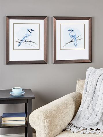 Peaceful Blue Jay Art Print, Set of 2