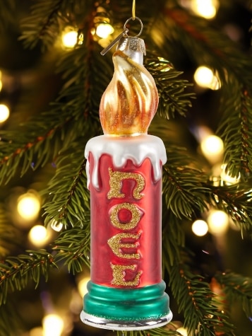 Noel Candle Blown-Glass Christmas Ornament