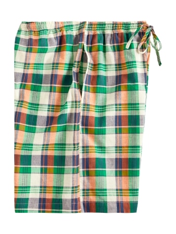 Men's Madras Plaid Cotton Pajama Shorts