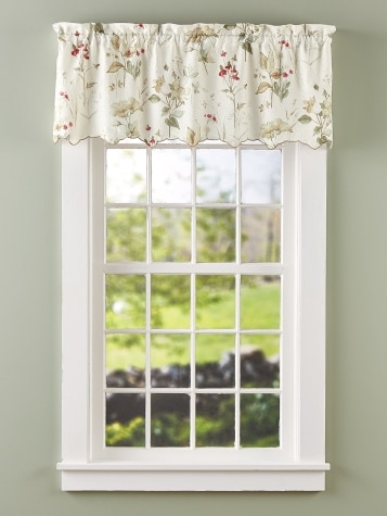 Mille Fleur Natural Rod Pocket Tailored Valance