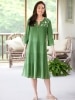 Embroidered Leaves Crinkle Cotton Tiered Dress