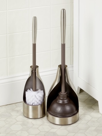 Toilet Plunger and Caddy In Bathroom Setting
