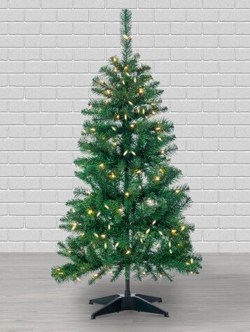 Pre-Lit Artificial Pop-Up Traditional Fir Christmas Tree
