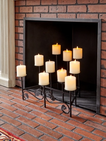 Candelabra for online fireplace