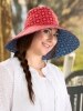 Women's Americana Navy/Red Bandana Print Sun Hat