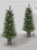 Pre-Lit Artificial Potted Austrian Pine Christmas Tree, Set of 2