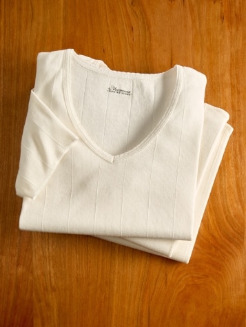 Women's Short-Sleeve V-Neck Cotton Undershirt, 3 Pack