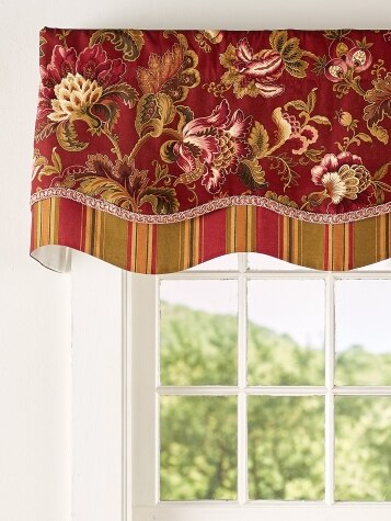 Hearthwood Floral Layered Scalloped Valance