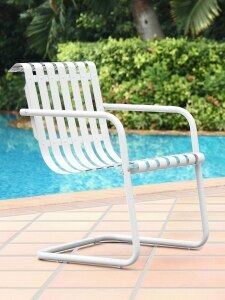 Outdoor Metal Poolside Sling Chair, Set of 2