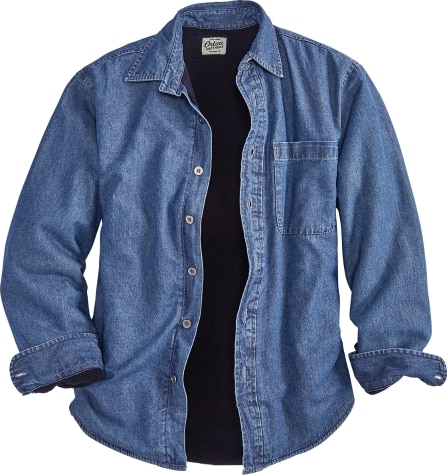 Men's fleece lined denim shirt jacket Clearance