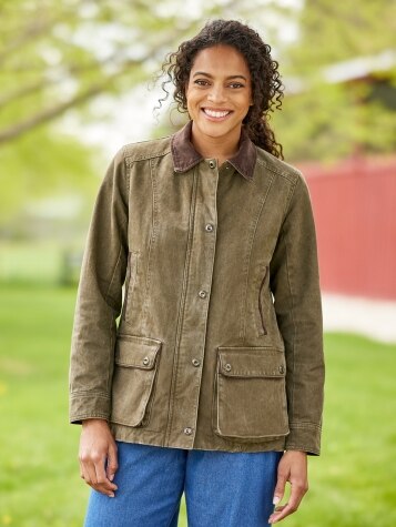 Women's dorrington sales long barn jacket