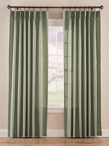 Tonal Check Lined 96 Inch Pinch Pleat Curtains