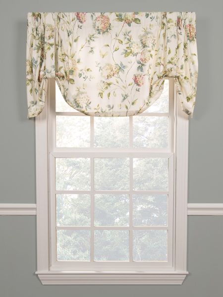 Hydrangea Floral Printed Tie Up Valance
