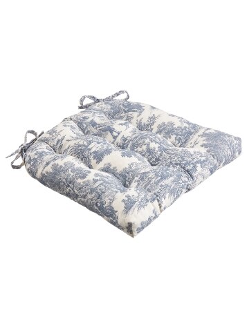 Never-Flatten Essex Toile Chair Pad, In 2 Sizes