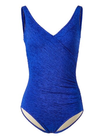 Women's Chlorine-Resistant Shirred Wrap-Style Swimsuit