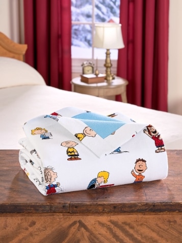 Peanuts Double-Flannel Cotton Blanket or Throw