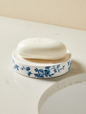 Blue Toile Ceramic Soap Dish