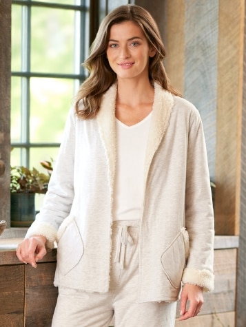 Fleece lined cardigan ladies clearance