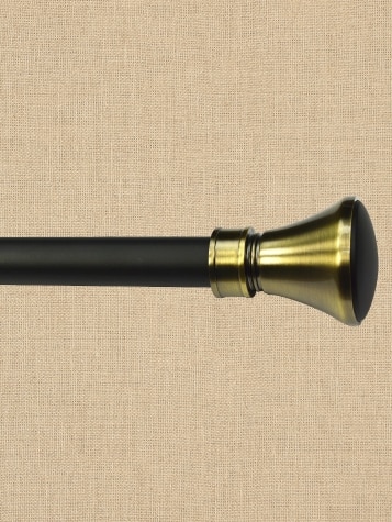 Empire Black/Gold Curtain Rod With Flare Finial