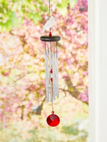 Red Crystal Cardinal Wind Chime