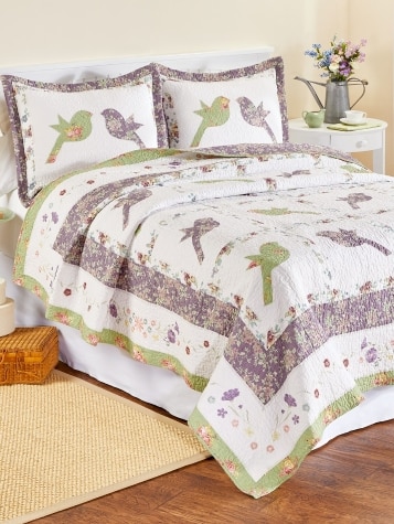 Birds of a Feather Patchwork Quilt or Pillow Sham