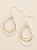 Mixed Metal Wire Earrings in Silver Color