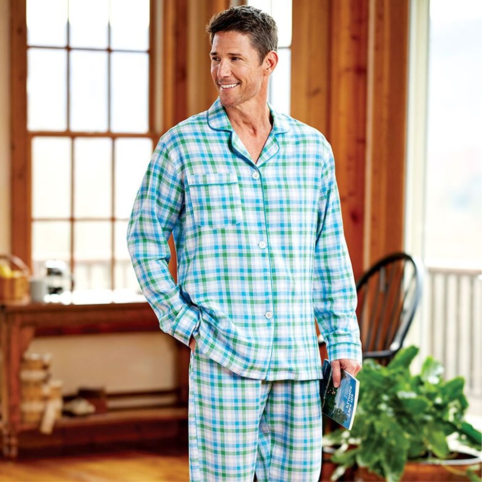 Men's Ocean Breeze Madras Plaid Cotton Pajamas