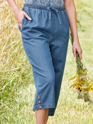 Women's denim hot sale capris