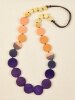 Sunset Multicolor Wooden Bead Adjustable Necklace